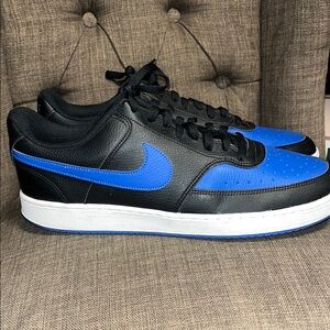 Nike Court Vision Low Men's Black and Blue Sneakers size 13